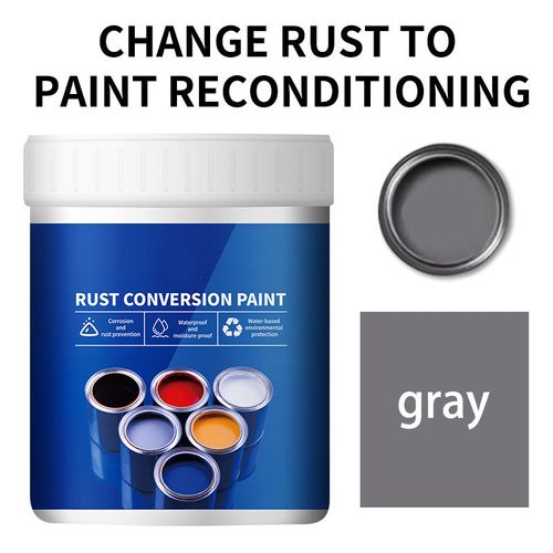Weatherproof rust-converting paint for metal