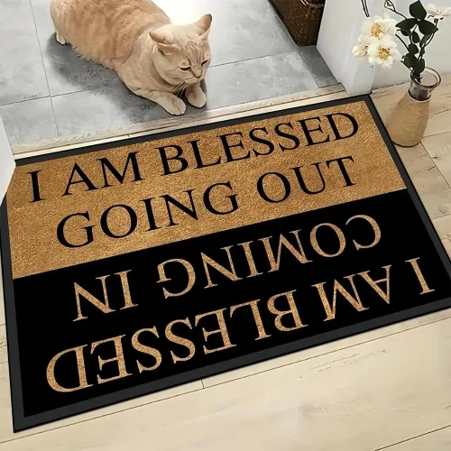 Outdoor Door Mat Outdoor Welcome Mats Anti-Slip Rug With Greeting Message Home Accessories For Garden Entrance Patio Kitchen