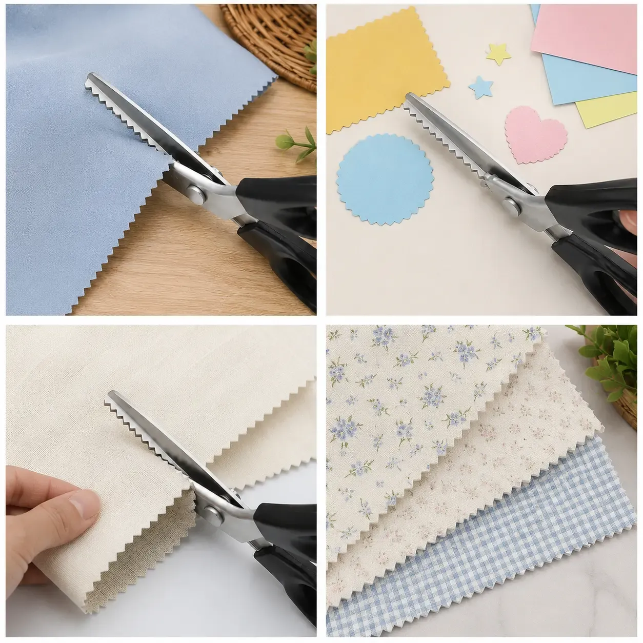 2PCS Stainless Steel Zig Zag Pinking Shears with Serrated Teeth - Durable, Sharp Sewing Tool for DIY Crafts, Dressmaking - Textiles & Sewing Supplies Accessory