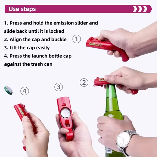 Creative Pistol Bottle Opener Cap Gun Launches Bottle Cap Multifunctional Beer Bottle Cap Launcher ABS Household Products