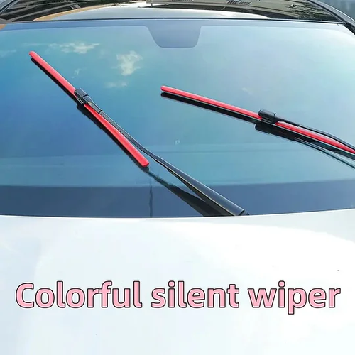 A Pair of Colourful Silent Windshield Wipers - Easy to install quick-release clip, Durable and Wear-resistant Stylish Design for Clear, Quiet Drives!