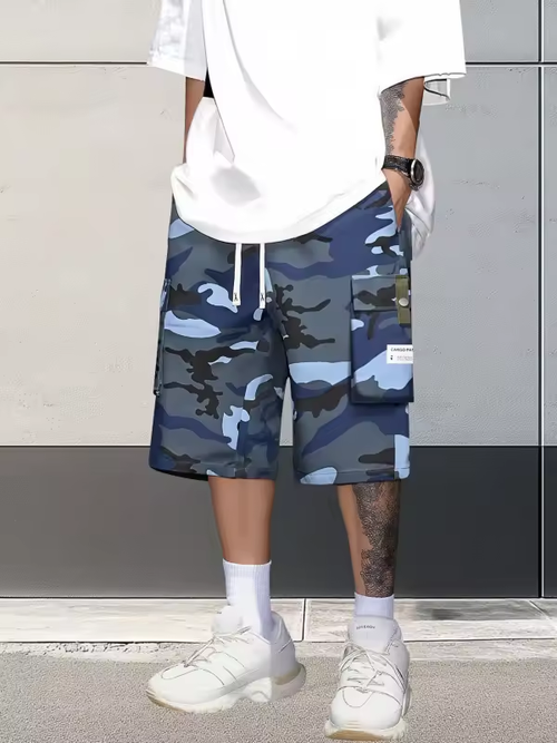 🔥New arrival Sale🔥 Men's Camo Cargo Shorts with Drawstring Waist