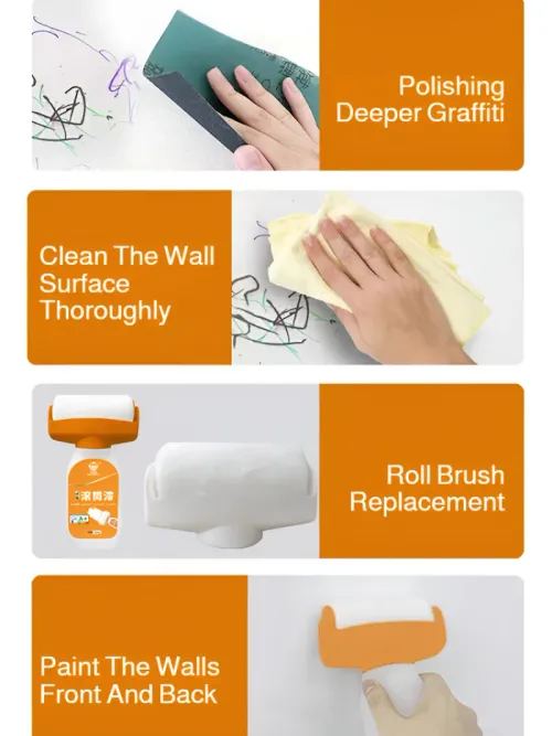 3 pcs Household Roller White Waterborne Paint Clean Strong Repair Wall Paint Water-based