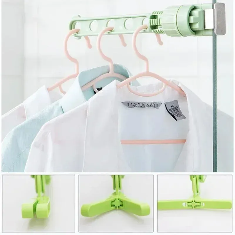 3PCS Folding Wall Mount Clothes Hanger Wall Mounted 5-Hole Hanger Punch-Free Bathroom Space Saving Clothes Hangers 5-Hole Drying Rack