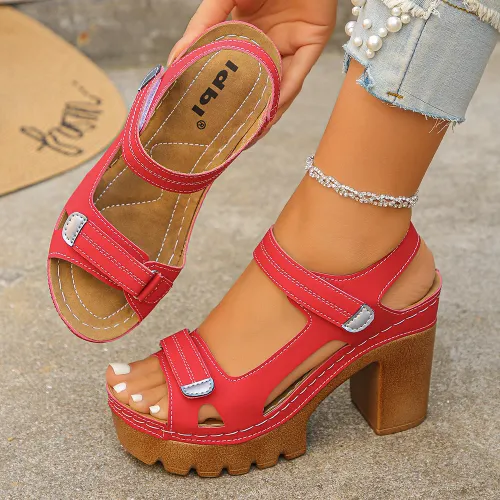 👡 FLASH SALE: 50% OFF! 🏖️ Women's Platform One-Strap Sandals – Adjustable Velcro, Cushioned Insole & Anti-Slip Grip ✨