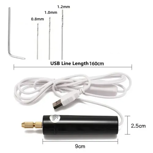 Handheld Mini Electric Drill USB DIY Tool for Epoxy Resin Jewelry Making Wood Craft Engraving Pen