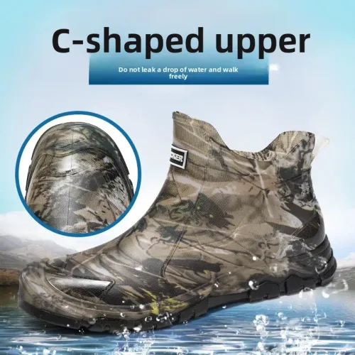 Men's rain boots are waterproof, non slip, and wear-resistant outdoor boots