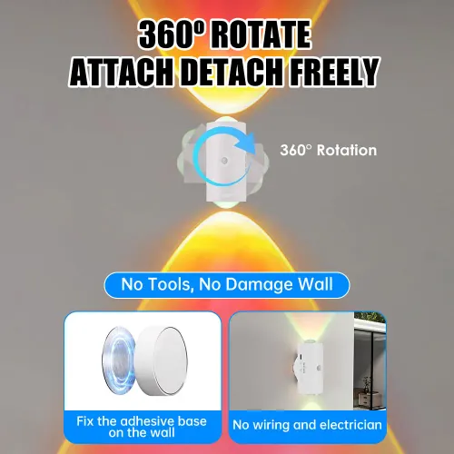 16Color Motion Sensor Night Light with Remote Control LED Wall Lamp Rechargeable Indoor Atmosphere Lamp Magnetic Staircase Light