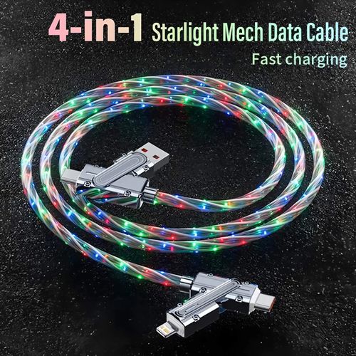 4-in-1 RGB luminous fast charging data cable
