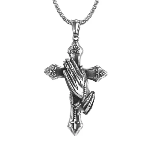 Men's necklace prayer hand