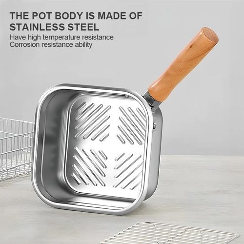 Made in Germany Multifunctional Portable Stainless Steel Japanese Deep Drain Fryer Tempura Deep Fryer