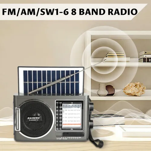 Classic solar radio AM FM speaker USB TF card interface 3 charging methods