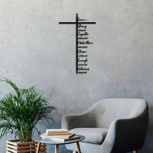 Christianartworkshop Biblical Verse Cross Metal Wall Decor: Daily Faith Reminder