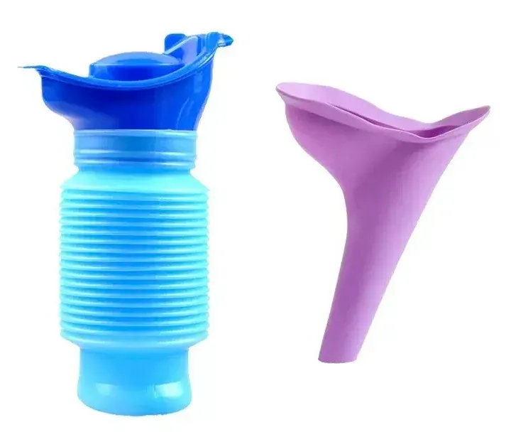 2-Pack 750ML Foldable Portable Urine Collection Bag, Mini Discrete Potty Pouch for Travel Camping Hiking Adults & Kids Outdoor Use