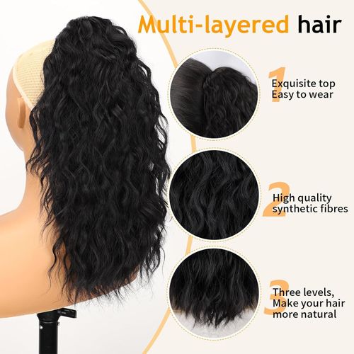 Women's wig curly wave hair extension ponytail hair extension