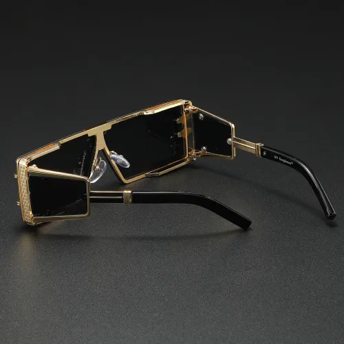 Punk Sunglasses Men Square Sun Glasses Designer T-show Party Eyewear Unisex Fashion Heavy Metal Luxury Shades