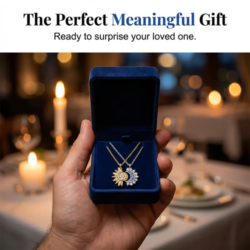 Magnetic Sun & Moon Necklaces – Sparkling CZ & Vintage Design, Perfect Gift for Couples or Besties!