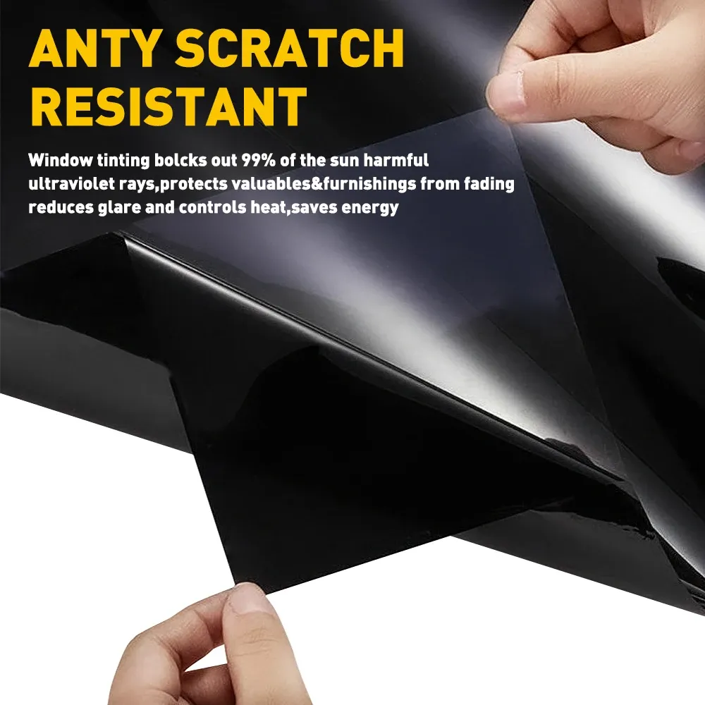 1Pcs 3M*50CM Uncut Roll Window Tint Film Black 15%  VLT For Car Front Rear Windshields Windows Sunroof 1% Transmittance