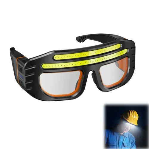 LED Headlamp Safety Glasses IPX4 Waterproof COB Headlight Type-C Rechargeable Work