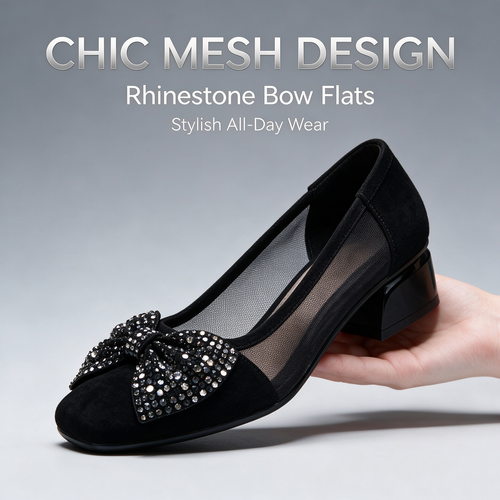 New mesh bow soft soled women's shoes