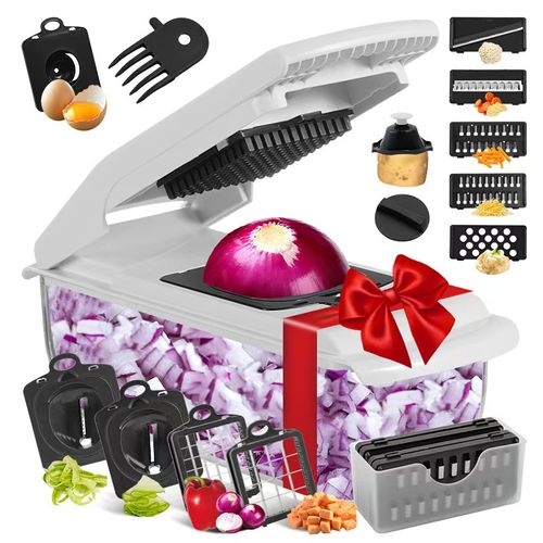 18 In 1 Multifunctional Food Cutter Vegetable Chopper 8 Different Blades With Container Slicers Dicer For Kitchen Cooking
