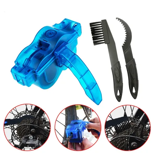 Bicycle Chain Cleaning Tool Kit — 3D Chain Brush & Cleaner, Includes Chain Lubricant, Cycling Accessories