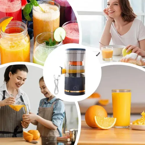 Electric Fruit Juicer Portable Single Auger Juicer Automatic Separation USB Charge