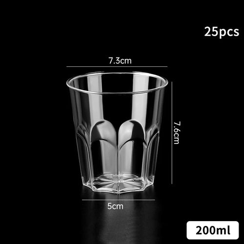 25pcs Hard Aviation Cup Water Cup Food Grade Plastic Wine Glasses Household Thickened Space Cup Wine Cup