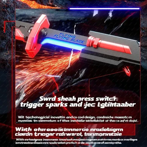 Colorful Streamer Glowing Sparkblade Sword Toys with Spark & Smoke Effect Light Sword Collectible Cosplay Katana Sword Prop Toys