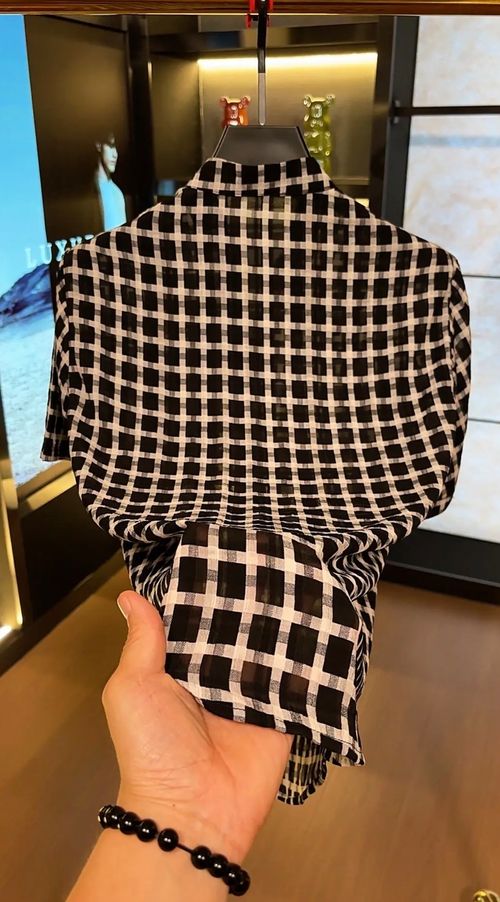 Luxury Plaid Men Short Sleeve Shirt