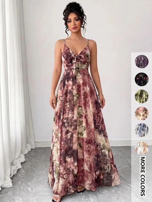 New Western-style printed camisole maxi dress—a breezy, flowy dress perfect for summer vacations.