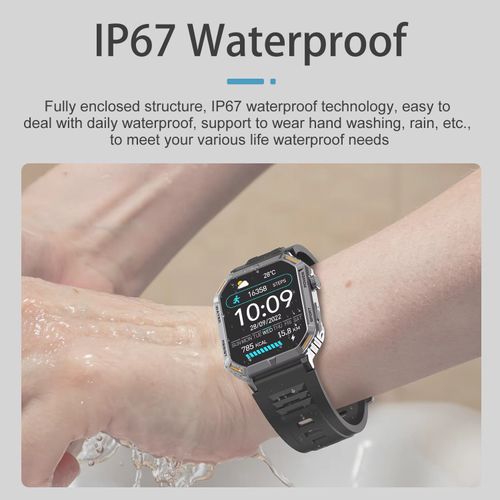 Sports smartwatch BT call fitness tracker 1.96-inch full touch screen smart men's bracelet ﻿