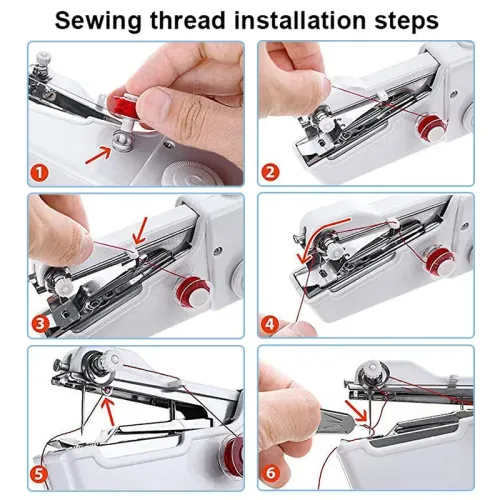 Battery plug-in dual-purpose mini electric sewing machine, portable household travel sewing machine