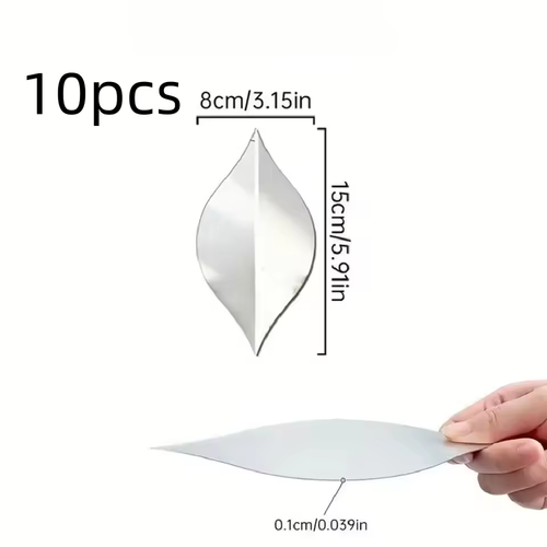 10PCS Mirror Stickers Acrylic Wall Decor DIY Removable Self-adhesive Mirrors Decal for Living Room Background Decoration