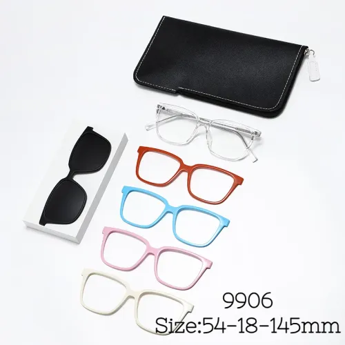 6 in 1 Magnetic Multi Color TR90 Glasses Frame Ultralight Clip On Polarzied Sunglasses
