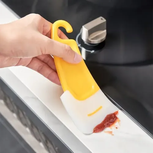 3pcs Cleaning Scraper Silicone Tableware Cleaning Spatula Cake Baking Scraper Pastry Small Tool Kitchen Cleaning Scraper