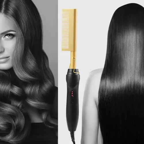 Hot Comb Hair Straightener Brush Hot Comb Pressing Electric Heat Electric Hair Brushes Styling Tools Cepillo Alisador De Cabello