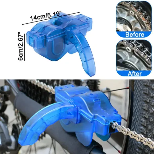 Bicycle Chain Cleaning Tool Kit — 3D Chain Brush & Cleaner, Includes Chain Lubricant, Cycling Accessories