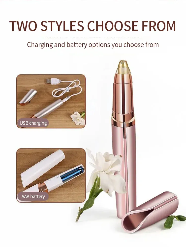 2026 New Electric Eyebrow Trimmer Pen Automatic Hair Removal Razor for Women Men Facial Shaver Beauty Tool Epilator