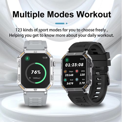 Sports smartwatch BT call fitness tracker 1.96-inch full touch screen smart men's bracelet ﻿