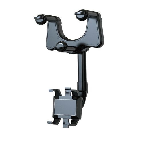 360 Car Rearview Mirror Phone Holder with Rotatable, Adjustable, and Telescopic Function