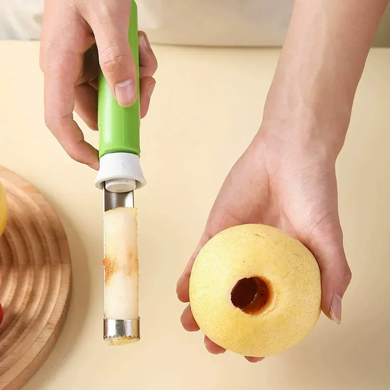 2 in 1 Fruit Core Remover Stainless Steel Rust-proof Fruit Peeler Anti Slip Handle Anticorrosive Fruit Pitter Pear