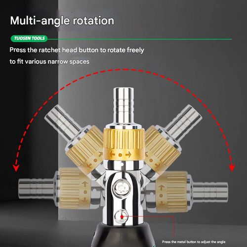 Multi angle and multifunctional ratchet screwdriver set, cross shaped hexagonal set, plum blossom screwdriver batch starter
