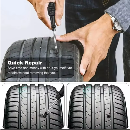 60pcs Puncture Repair Kit for Car Vacuum Tire Repair Screws Tire Rubber Screw Nails+ Tool Set