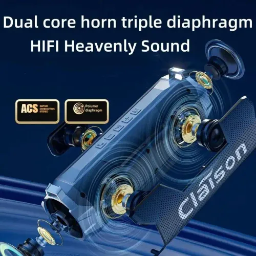 Outdoor portable wireless Bluetooth speaker subwoofer dual speakers RGB colorful lights waterproof sound system
