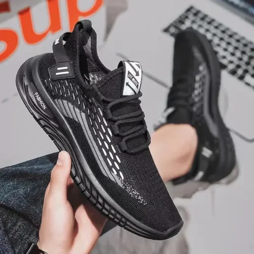 Men's Casual Sports Shoes Summer New Black Shock Absorption Running Mesh Breathable