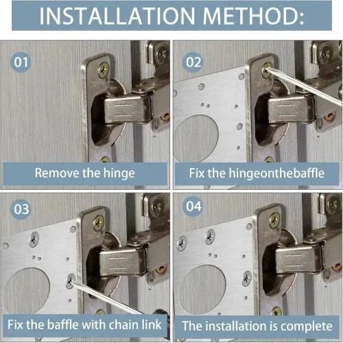 Stainless Steel Cabinet Door Hinge Repair Plate Cabinet Door Hinges Mounting Plate Kit with Screw Furniture Hardware Tools