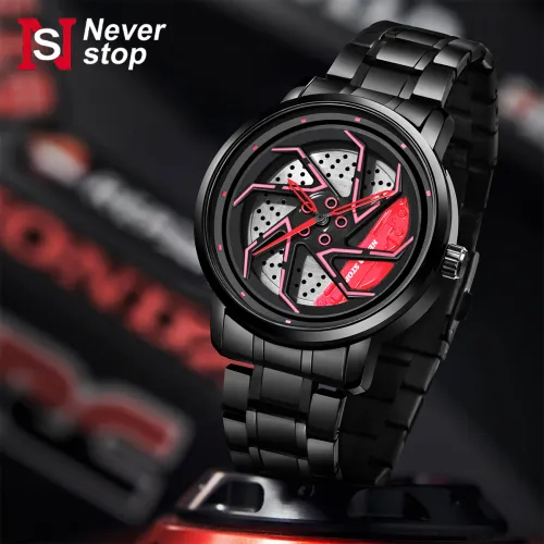 NS Blade Wheel Caliper Men's Quartz Belt Watch - Creative Design Unisex Wristwatch