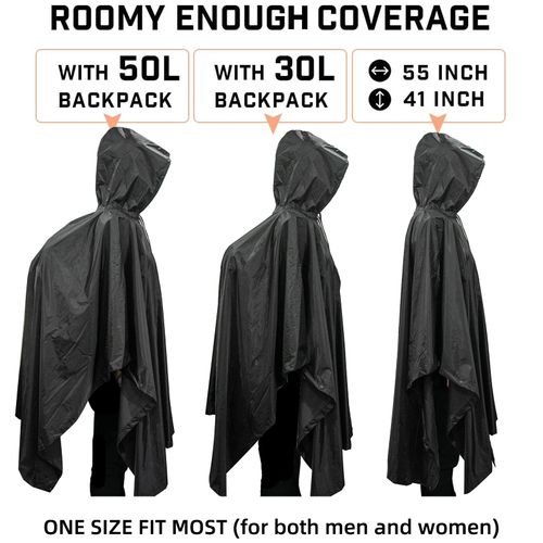 Waterproof Poncho - Portable, Foldable, Comfortable for Outdoor Camping