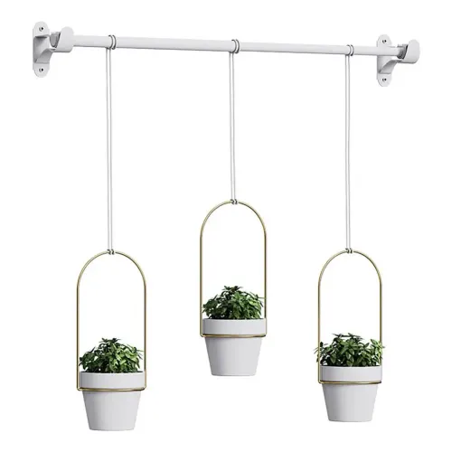Multi-planter Hanging System Hanging Flower Pot Adjustable Hanging Plant Pot Set with Metal Rod